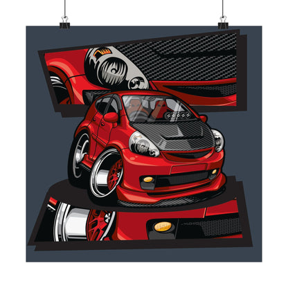 Automotive Art Poster - Matte Square Car Design - Perfect Poster for Enthusiasts - CreativeRino