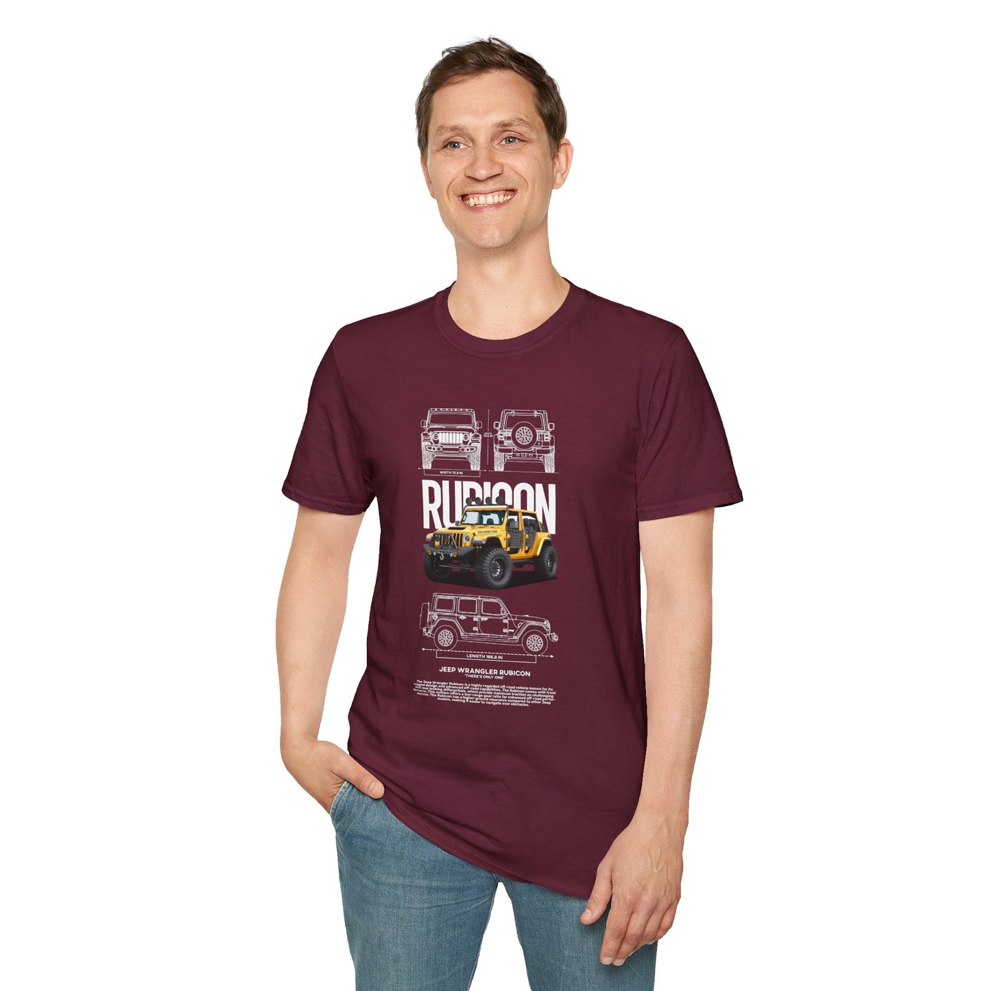 Rubicon Awaits Unisex Softstyle T-Shirt - Off-Road Vehicle Design - CreativeRino