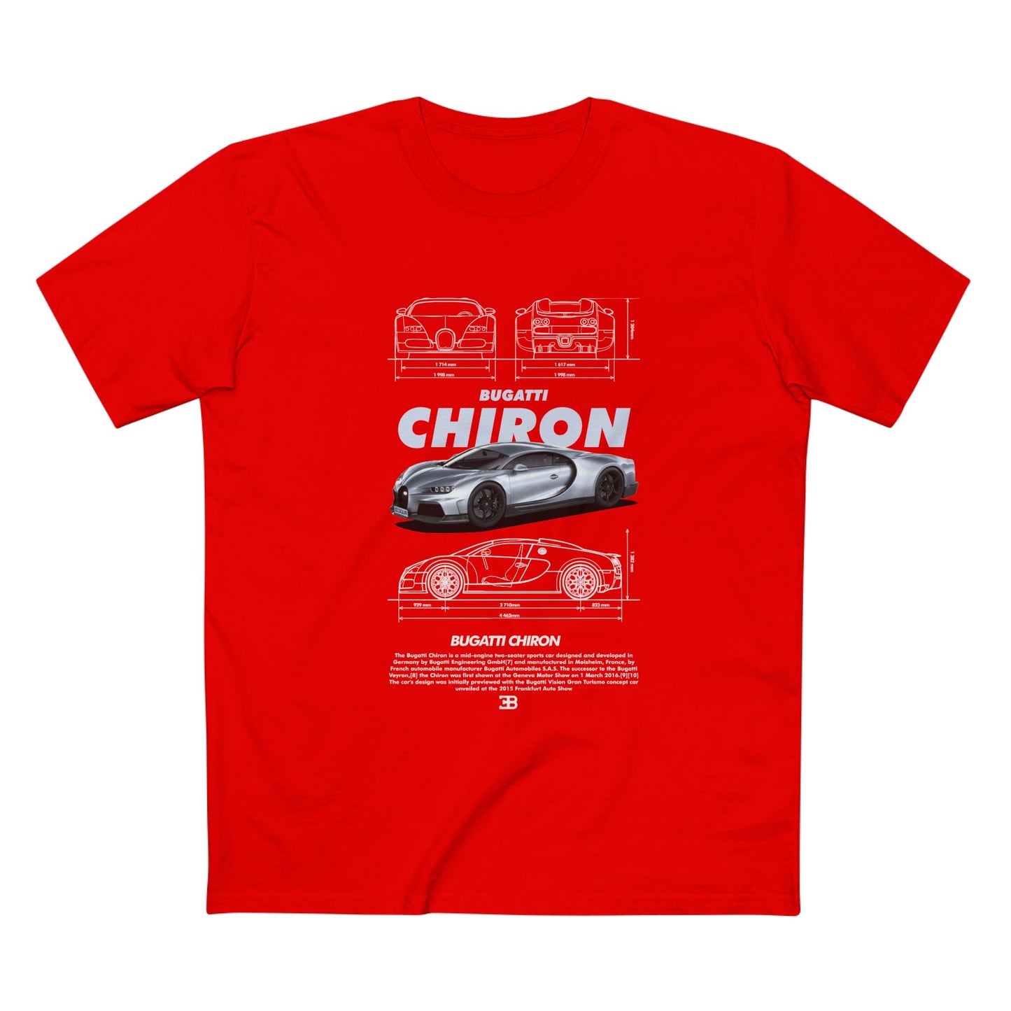 Bugatti Chiron Graphic Tee - Perfect for Auto Enthusiasts - CreativeRino