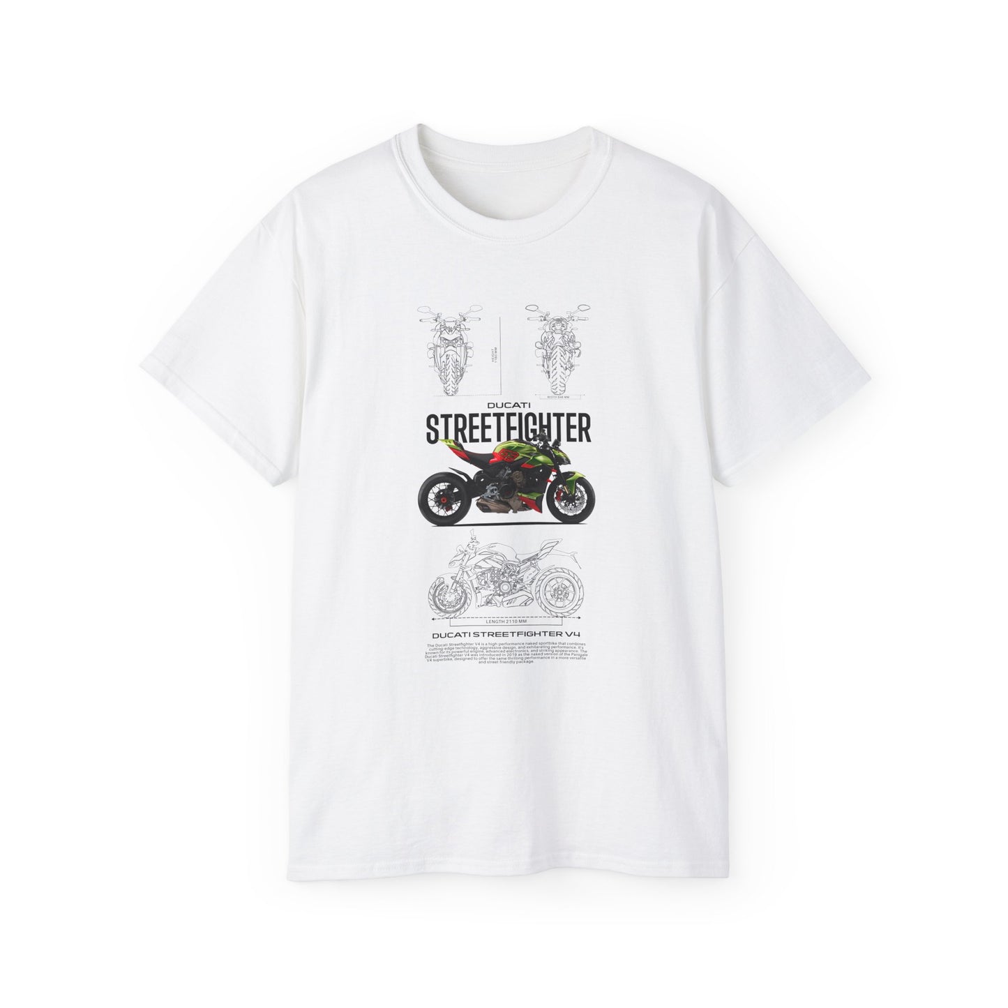 Ducati Streetfighter V4 Unisex Ultra Cotton Tee - Stylish Motorcycle T-shirt for Riders - CreativeRino
