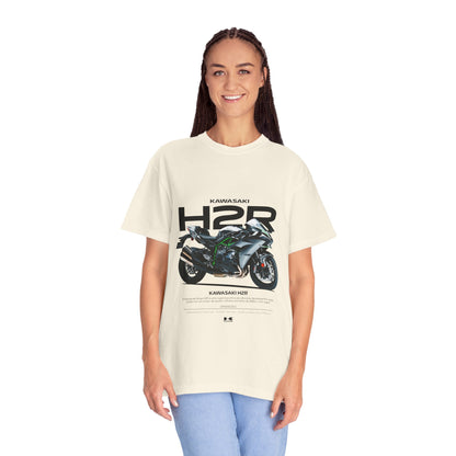 Kawasaki Ninja H2 R Motorcycle Unisex T-Shirt - Garment-Dyed, Casual Style - CreativeRino