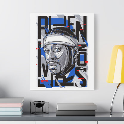 Allen Iverson Art Satin Canvas - Stretched Wall Decor Featuring Iconic Basketball Wall Art - CreativeRino