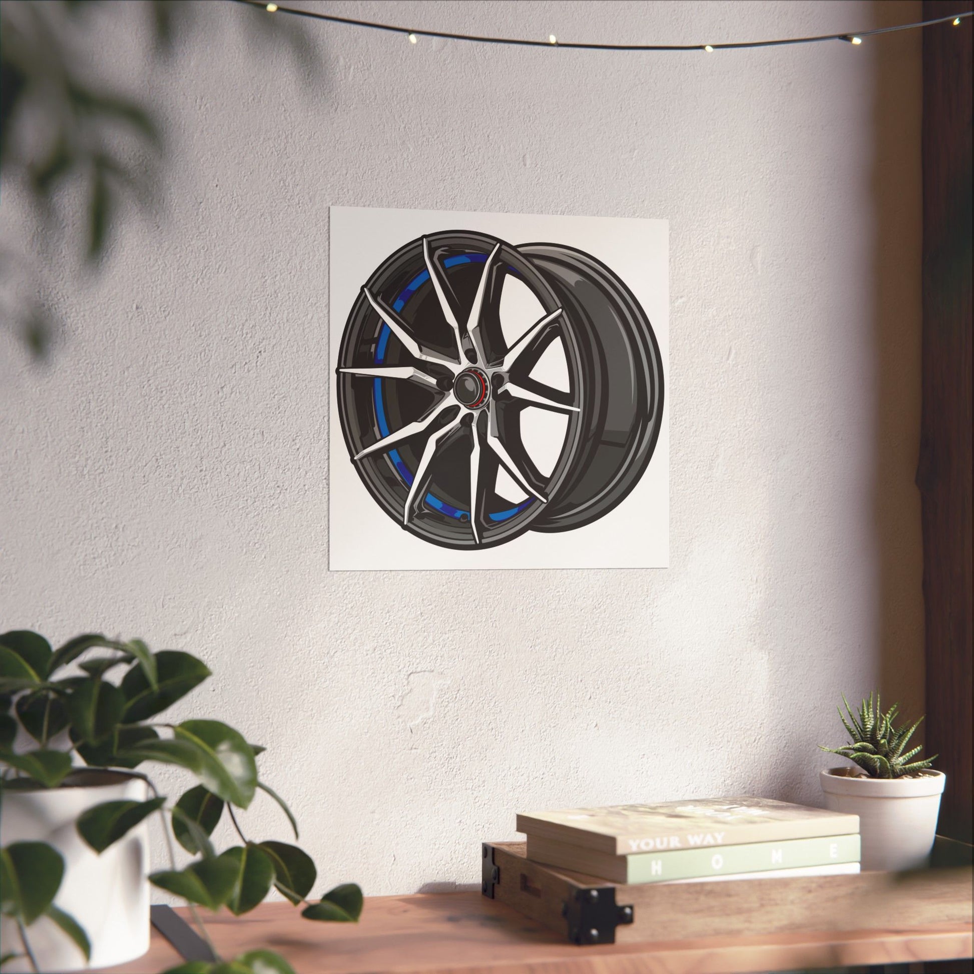 Car Enthusiast Matte Square Posters - Stylish Wheel Design for Auto Lovers - CreativeRino