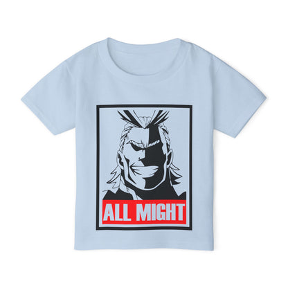 All Might Anime Toddler Tee- Durable Cotton My Hero Academia T-shirt for Young Fans - CreativeRino