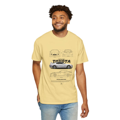 Toyota Supra Garment-Dyed Unisex T-Shirt - Classic Car Graphic T-shirt - CreativeRino
