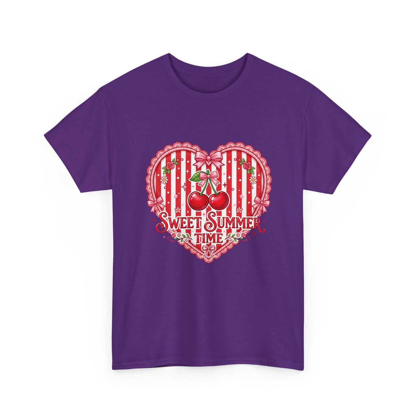Sweet Summer Time Cherry Heart T-Shirt Printify