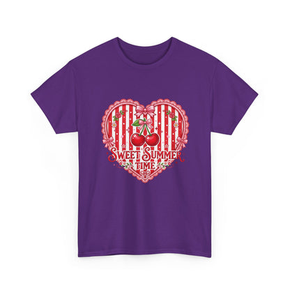 Sweet Summer Time Cherry Heart T-Shirt Printify