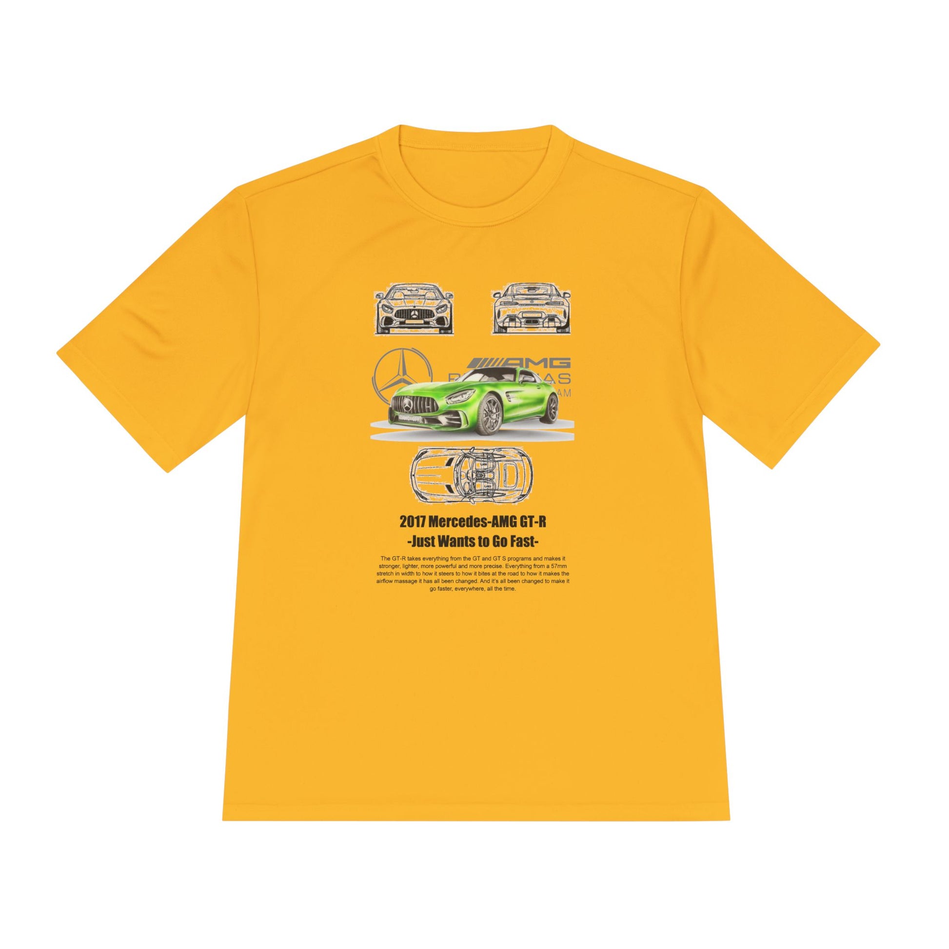 Unisex Moisture Wicking Tee - 2017 Mercedes-AMG GT-R Fast Car T-shirt Design - CreativeRino