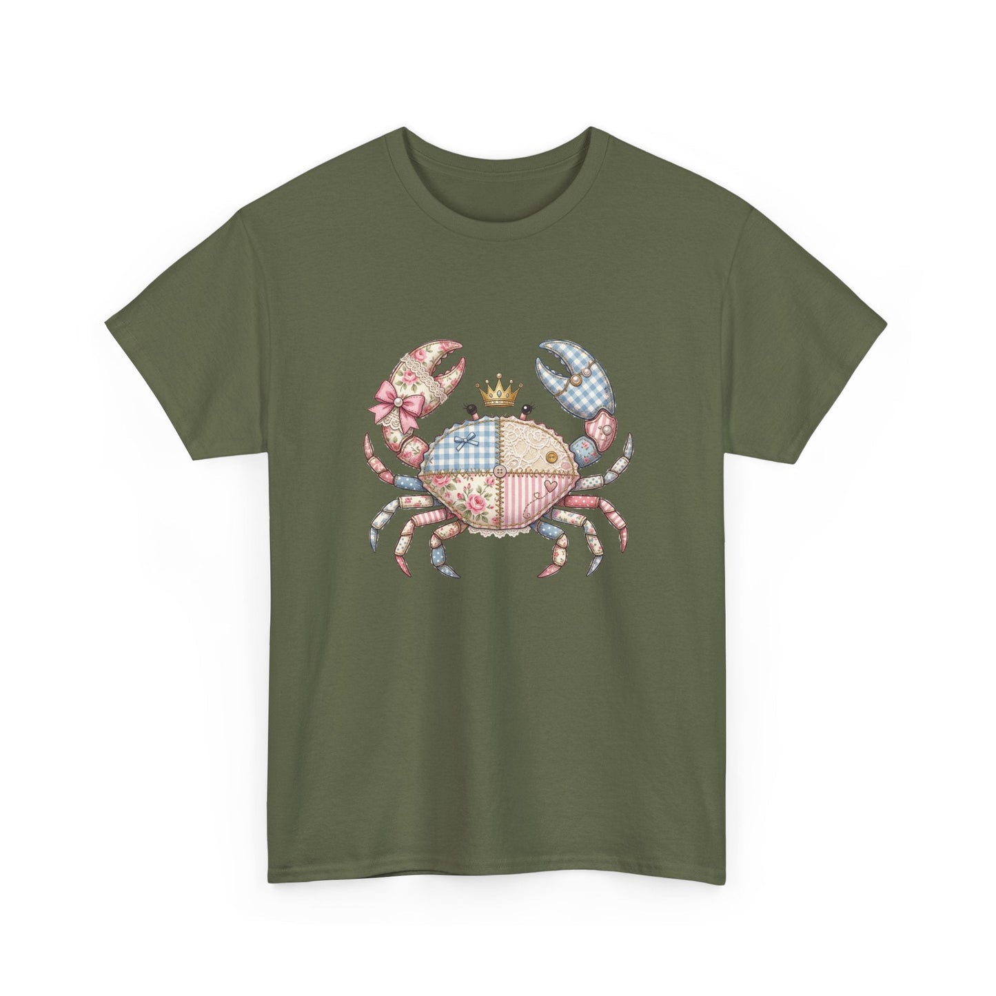 Patchwork Crab T-Shirt — Cute Coastal Animal Tee for Beach Lovers Printify
