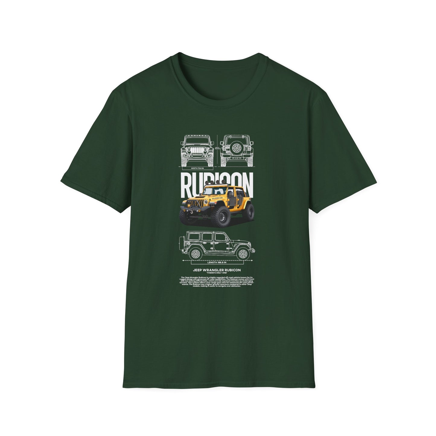 Rubicon Awaits Unisex Softstyle T-Shirt - Off-Road Vehicle Design - CreativeRino