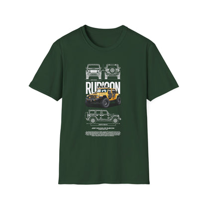 Rubicon Awaits Unisex Softstyle T-Shirt - Off-Road Vehicle Design - CreativeRino