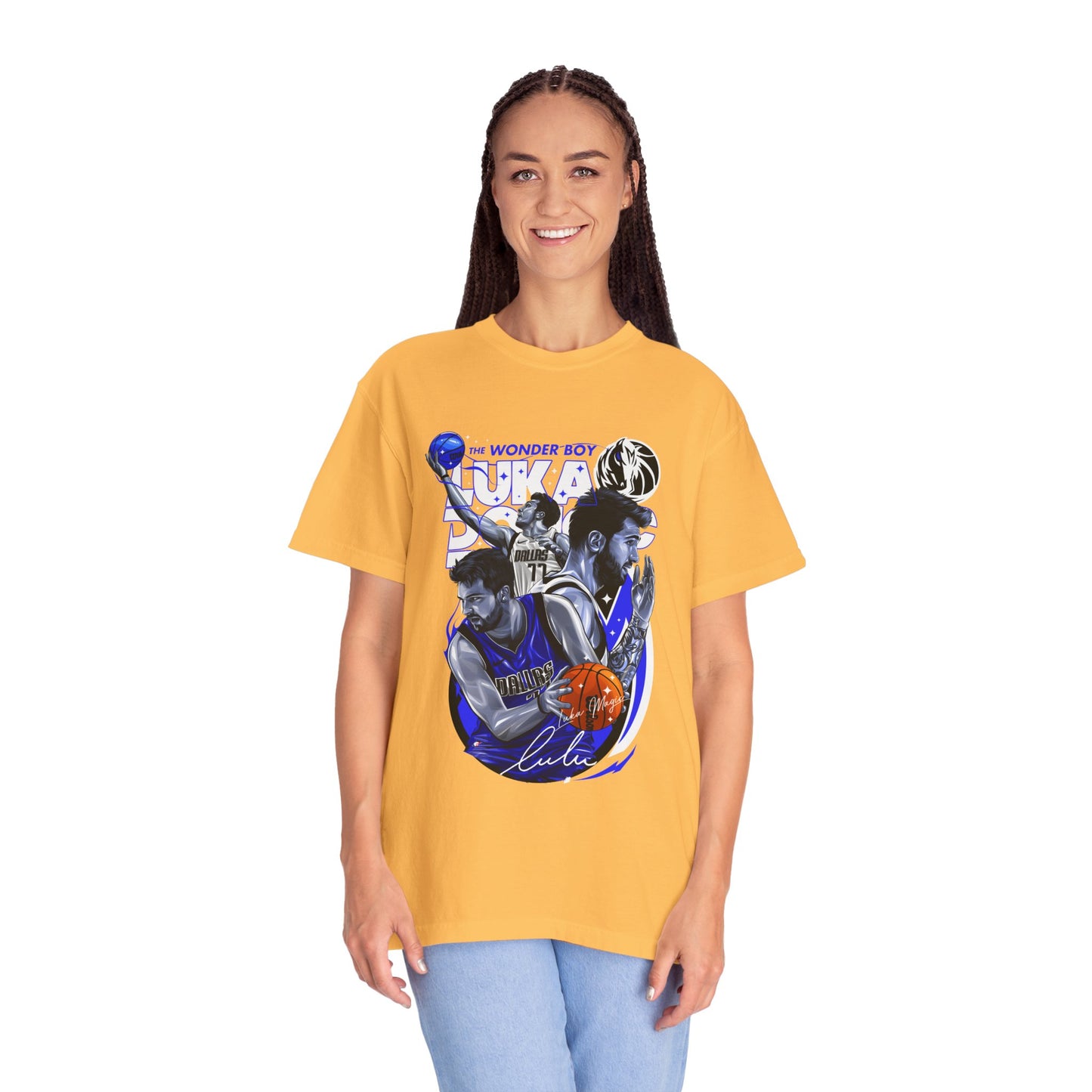 Unisex Garment-Dyed T-shirt | Luka Doncic "The Wonder Boy" Basketball Tee - CreativeRino