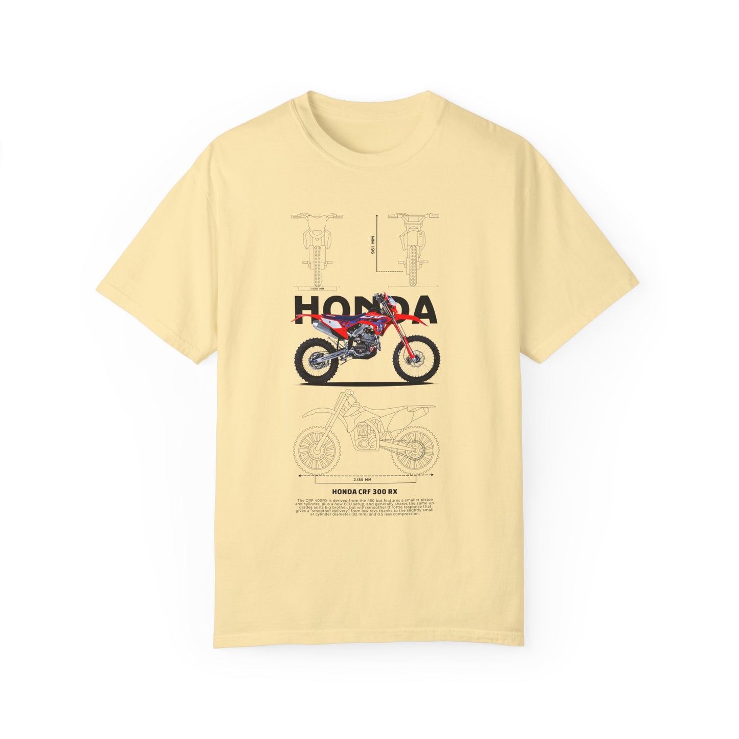 Honda CRF 300 RX Motorcycle Unisex T-Shirt | Garment-Dyed Vintage Tee - CreativeRino