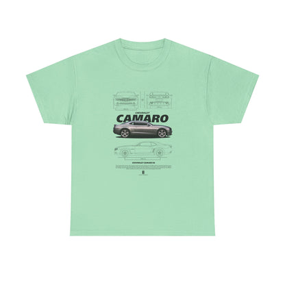 Chevrolet Camaro Unisex Heavy Cotton Tee - Vintage Car Design T-Shirt - CreativeRino