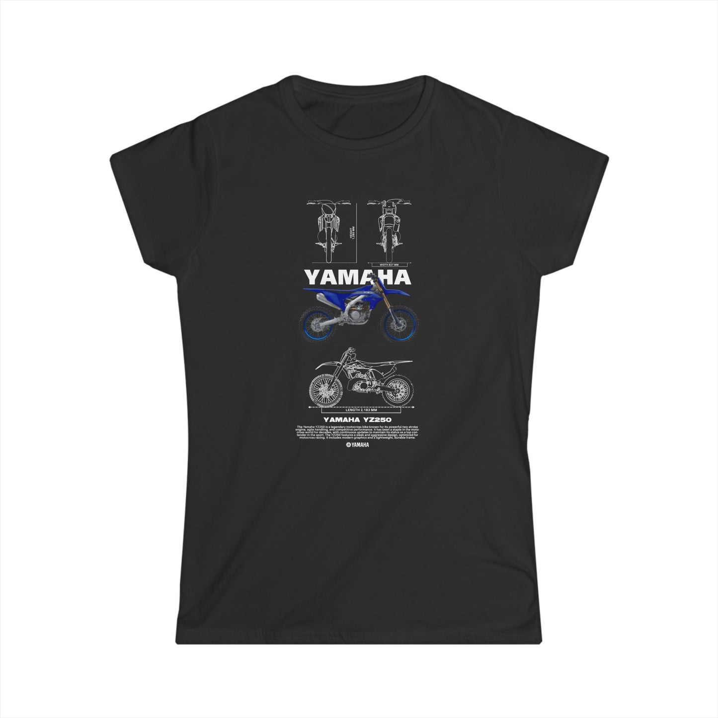 Yamaha YZ250 Motorcycle Women's Softstyle Tee - Perfect T-shirt Gift for Bikers - CreativeRino
