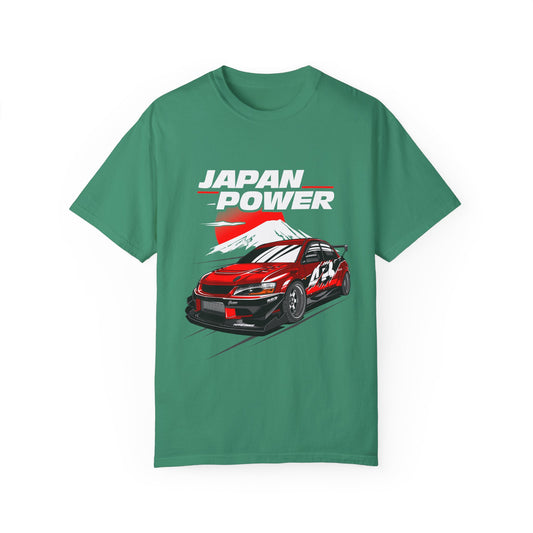Japan Power Car Unisex Garment-Dyed T-shirt - Perfect T-shirt for Car Enthusiasts - CreativeRino