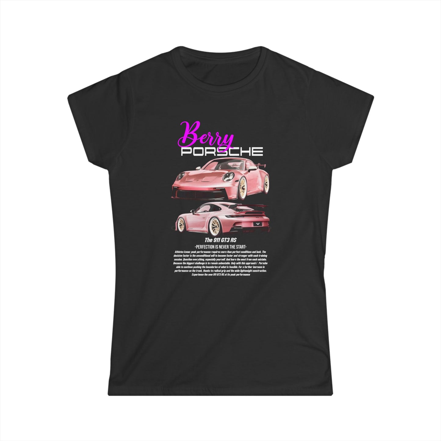 Berry Porsche Women's Softstyle Tee - Car Enthusiast Graphical T-shirt - CreativeRino