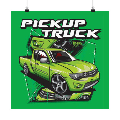 Vibrant Pickup Truck Matte Poster for Car Enthusiasts - CreativeRino