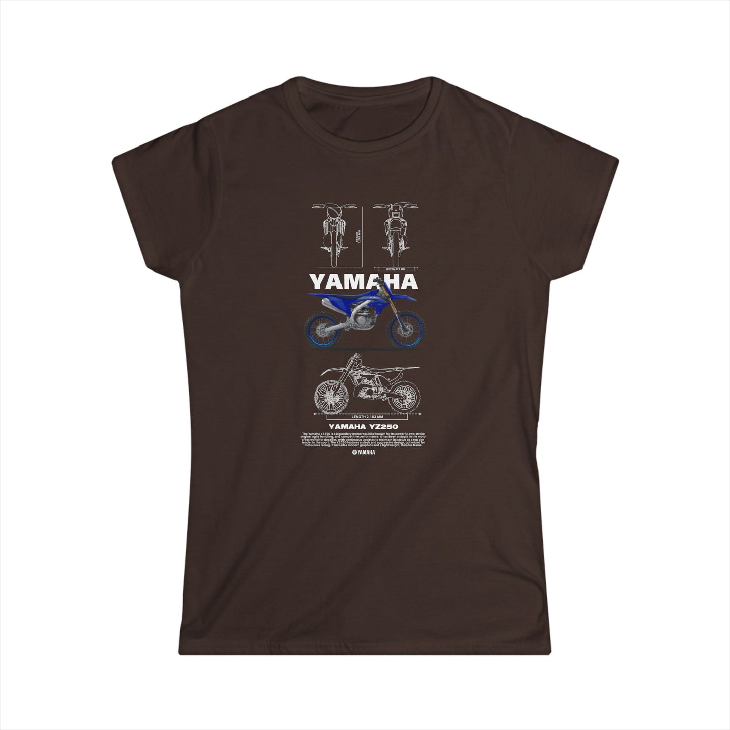 Yamaha YZ250 Motorcycle Women's Softstyle Tee - Perfect T-shirt Gift for Bikers - CreativeRino