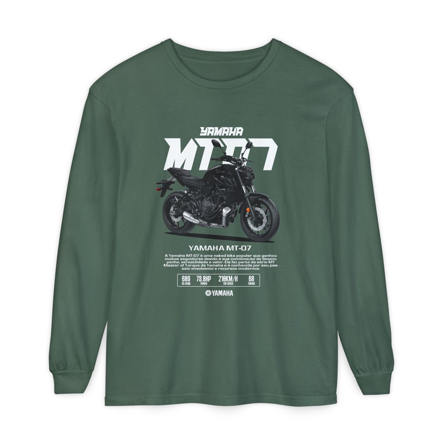 Yamaha MT-07 Long Sleeve T-Shirt for Motorcycle Enthusiasts - CreativeRino