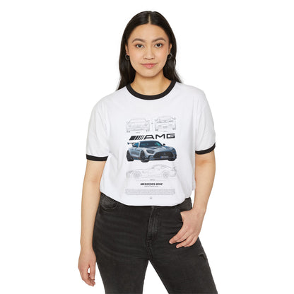 Mercedes-Benz AMG Unisex Cotton Ringer T-Shirt - Perfect Gift for Car Enthusiasts - CreativeRino