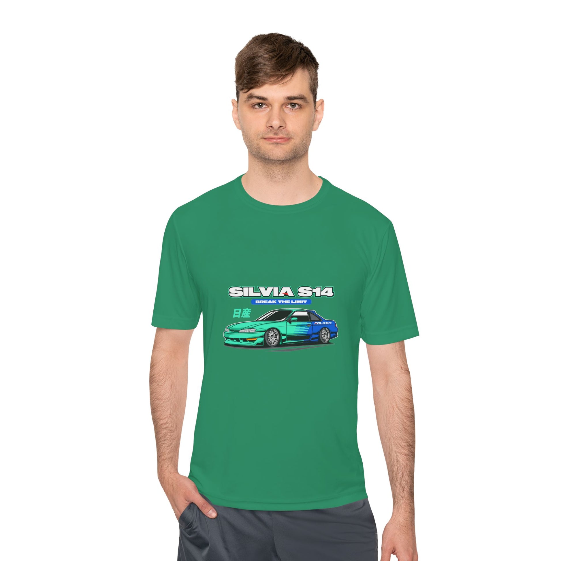 Silvia S14 Unisex Moisture Wicking Tee -  Car Graphic T-shirt for Car Enthusiasts - CreativeRino