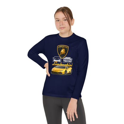 Lamborghini Youth Long Sleeve Tee - Cool Car Shirt for Young Automotive Enthusiasts - CreativeRino
