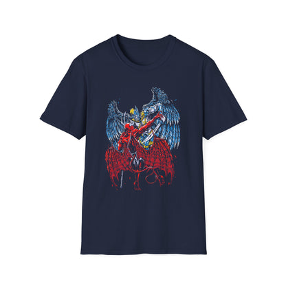Edgy Graphic Tee - Dragon vs. Angel Design for Alternative Fashion Lovers T-shirt - CreativeRino