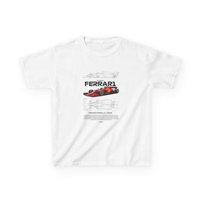Kids Ferrari Formula 1 Tee - Heavy Cotton Racing Shirt - CreativeRino