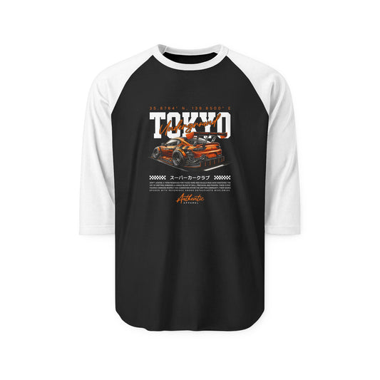 Tokyo Racing Unisex Three-Quarter Sleeve Raglan T-shirt - CreativeRino