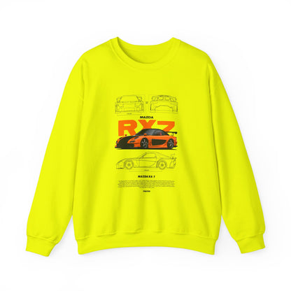 Mazda RX-7 Unisex Heavy Blend™ Crewneck Sweatshirt - Car Enthusiast Apparel - CreativeRino
