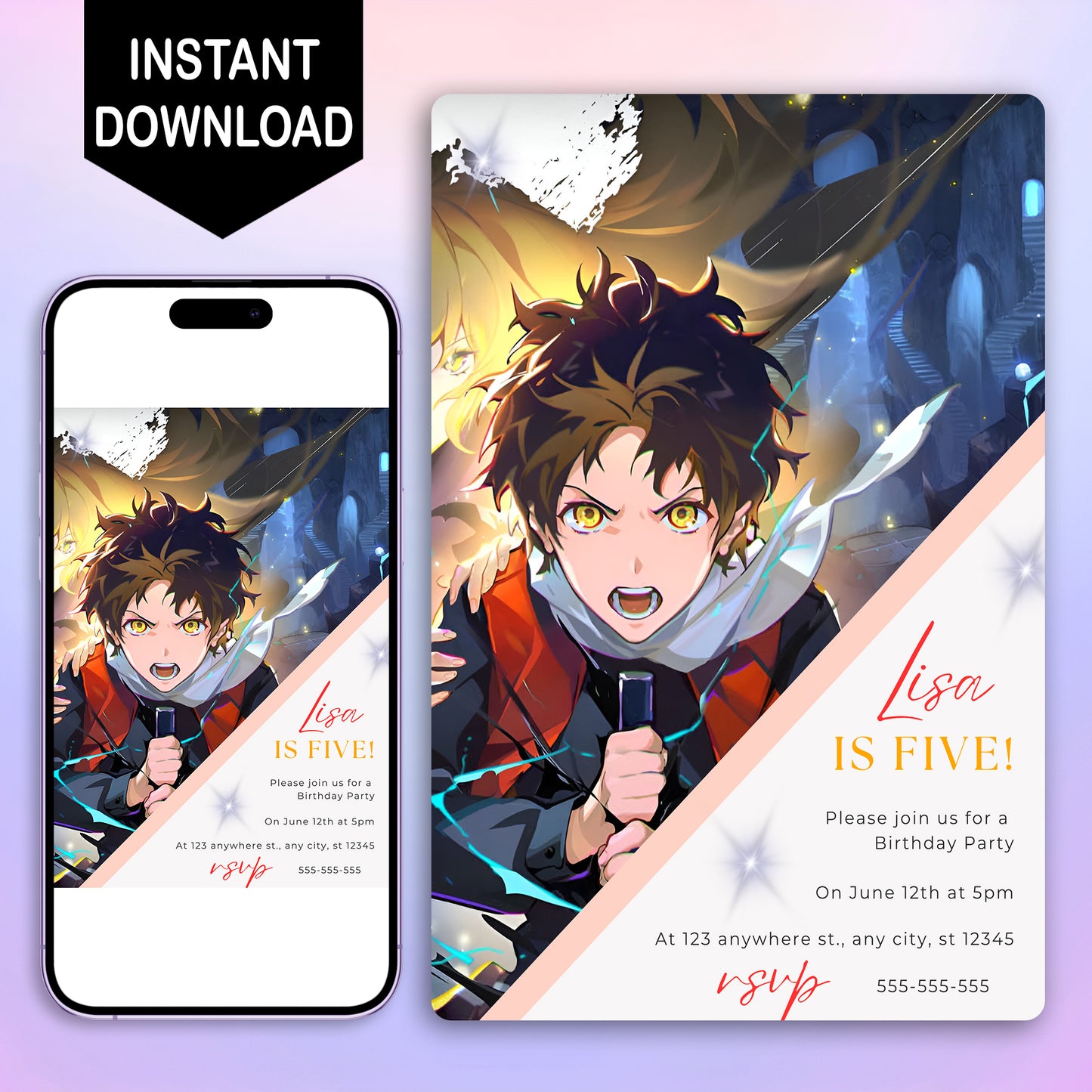 Tower Of God Birthday Invitation Template - CreativeRino
