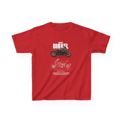 Ducati Diavel Cool Motorcycle Graphic Kids Heavy Cotton Tee - Perfect T-shirt for Young Riders - CreativeRino