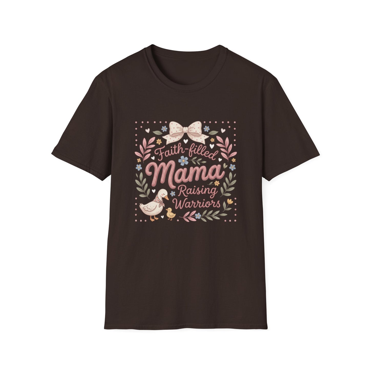 Faith-Filled Mama Raising Warriors T-Shirt Printify