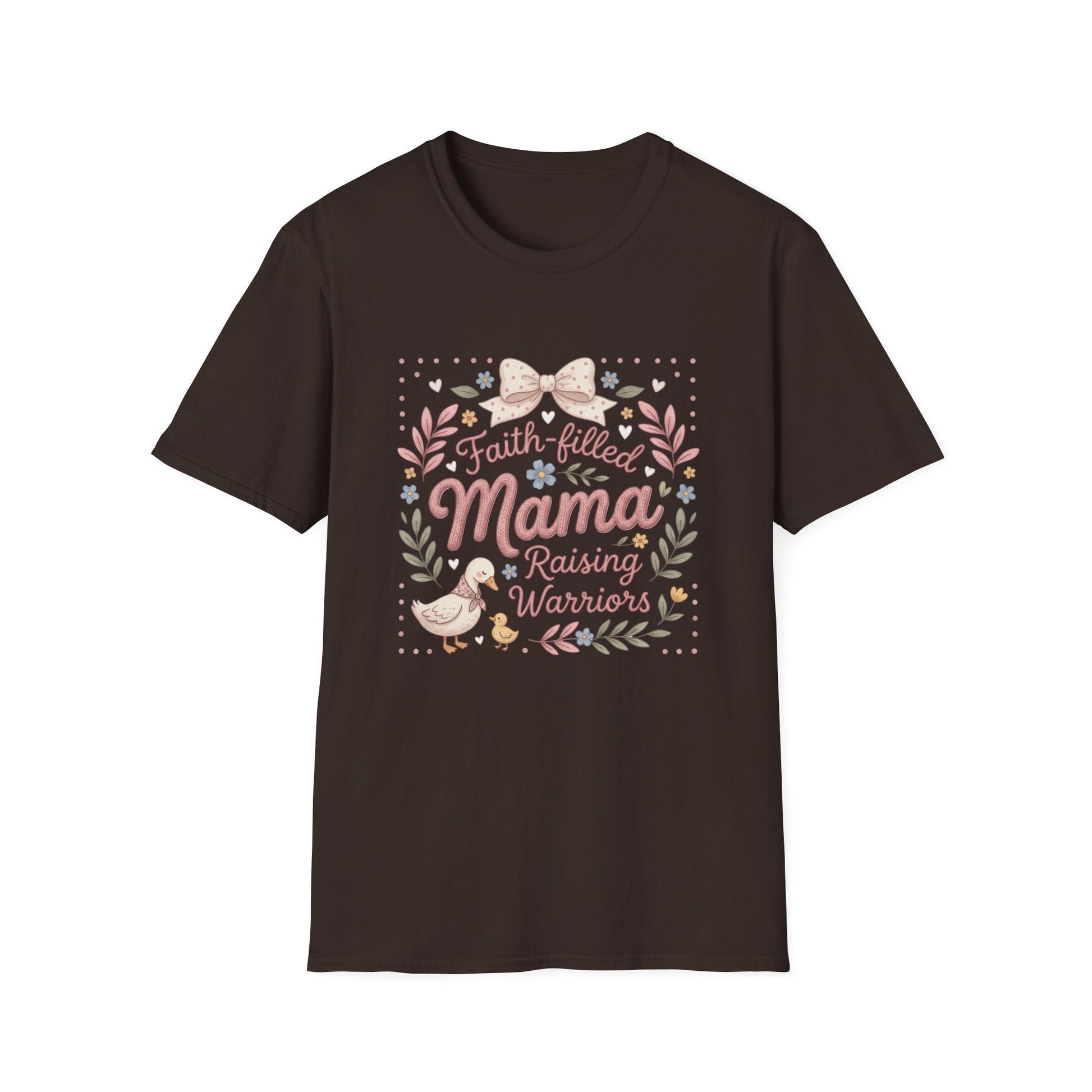 Faith-Filled Mama Raising Warriors T-Shirt Printify
