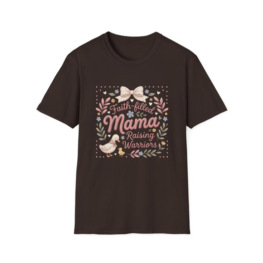 Faith-Filled Mama Raising Warriors T-Shirt Printify