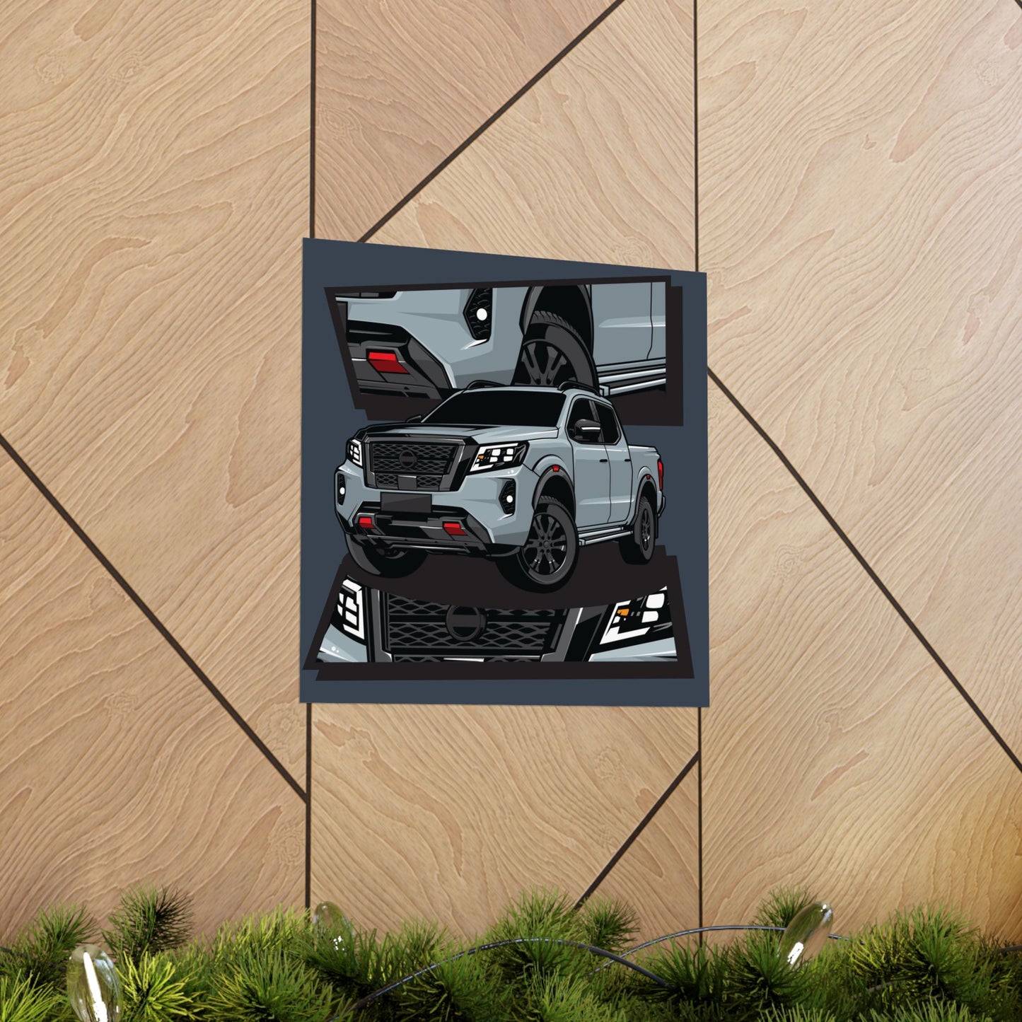 Stylish Matte Square Posters featuring Sleek Pickup Truck Design - CreativeRino