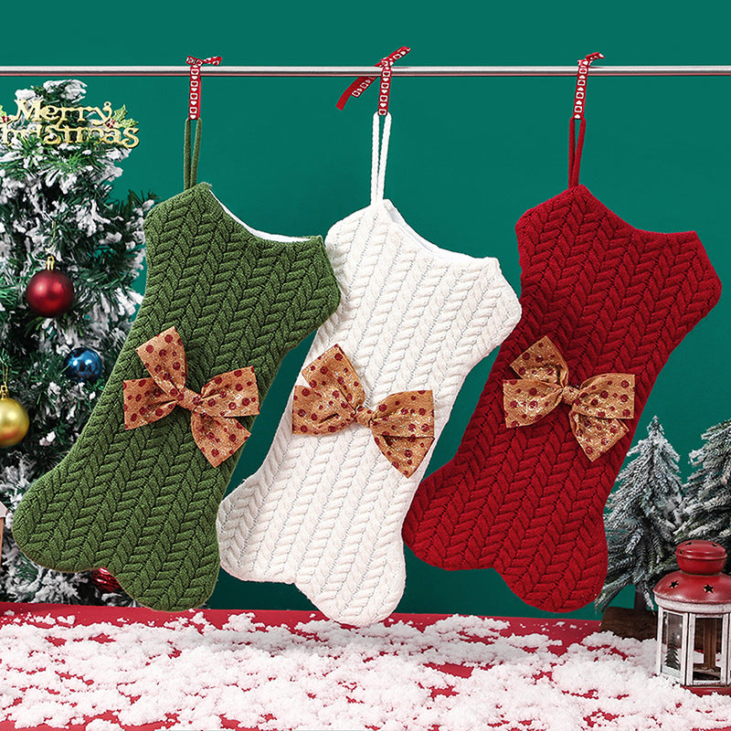 Knitted Christmas Socks | Cozy Yarn Ornaments & Gift Bags Holiday Decor eprolo