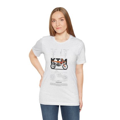 KTM 250 EXC Motorcycle Blueprint Unisex Jersey T-shirt - CreativeRino