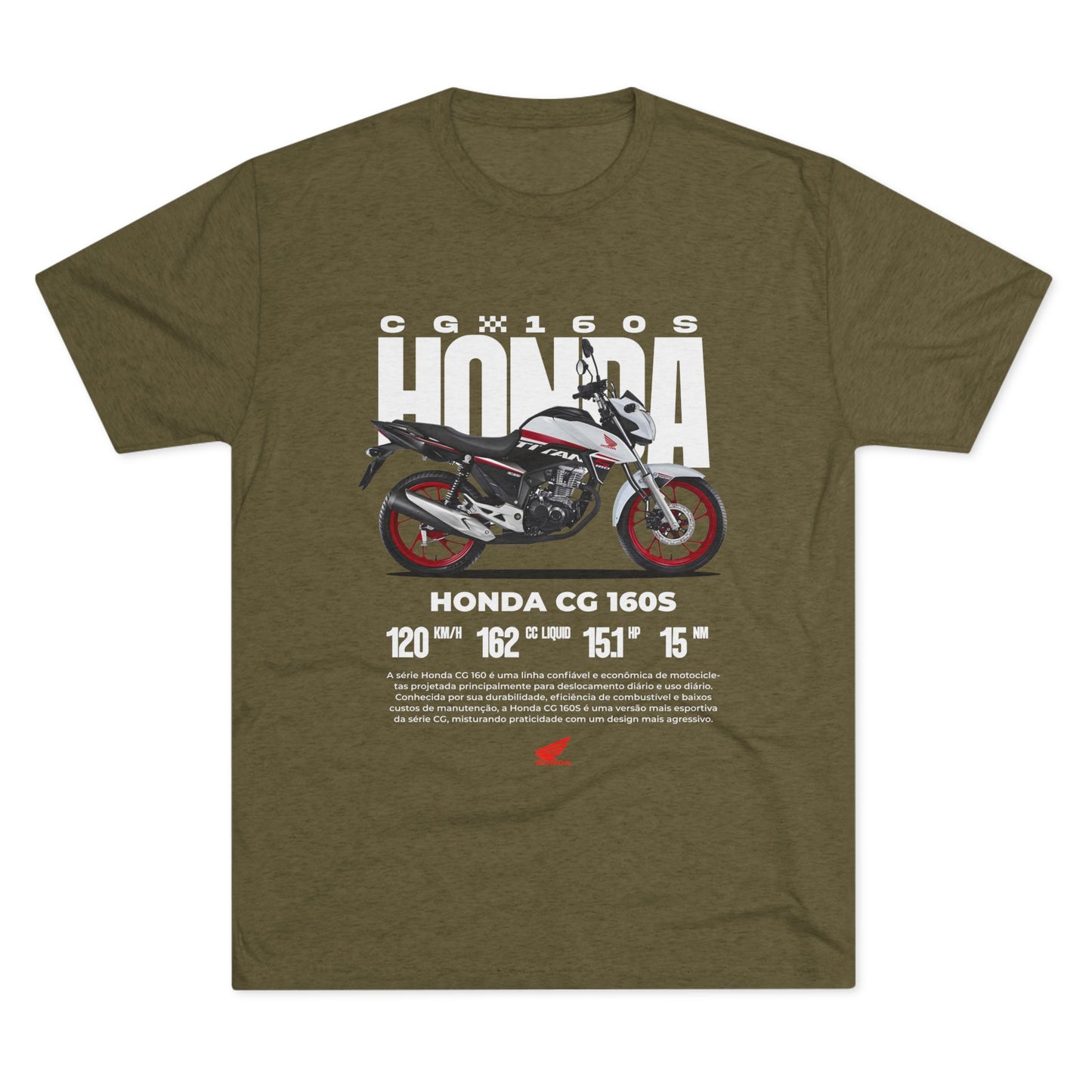 Honda CG 160S Unisex Tri-Blend Crew Tee - Perfect T-shirt for Motorcycle Enthusiasts - CreativeRino