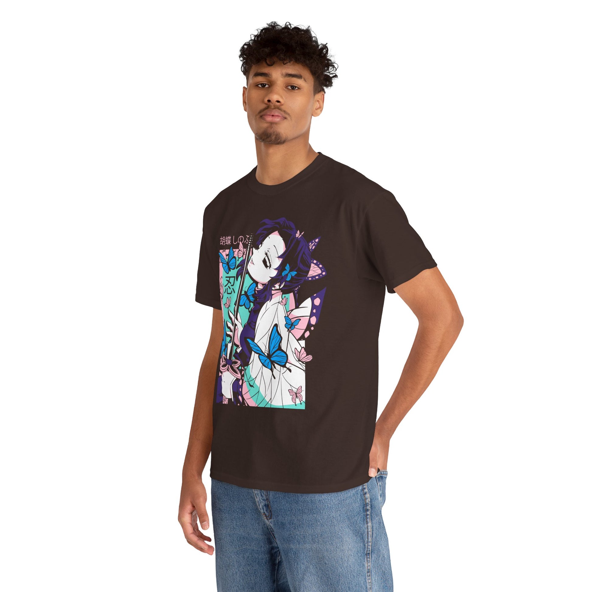 Butterfly Dreams Unisex Heavy Cotton Tee | Demon Slayer Inspired T-shirt Design - CreativeRino