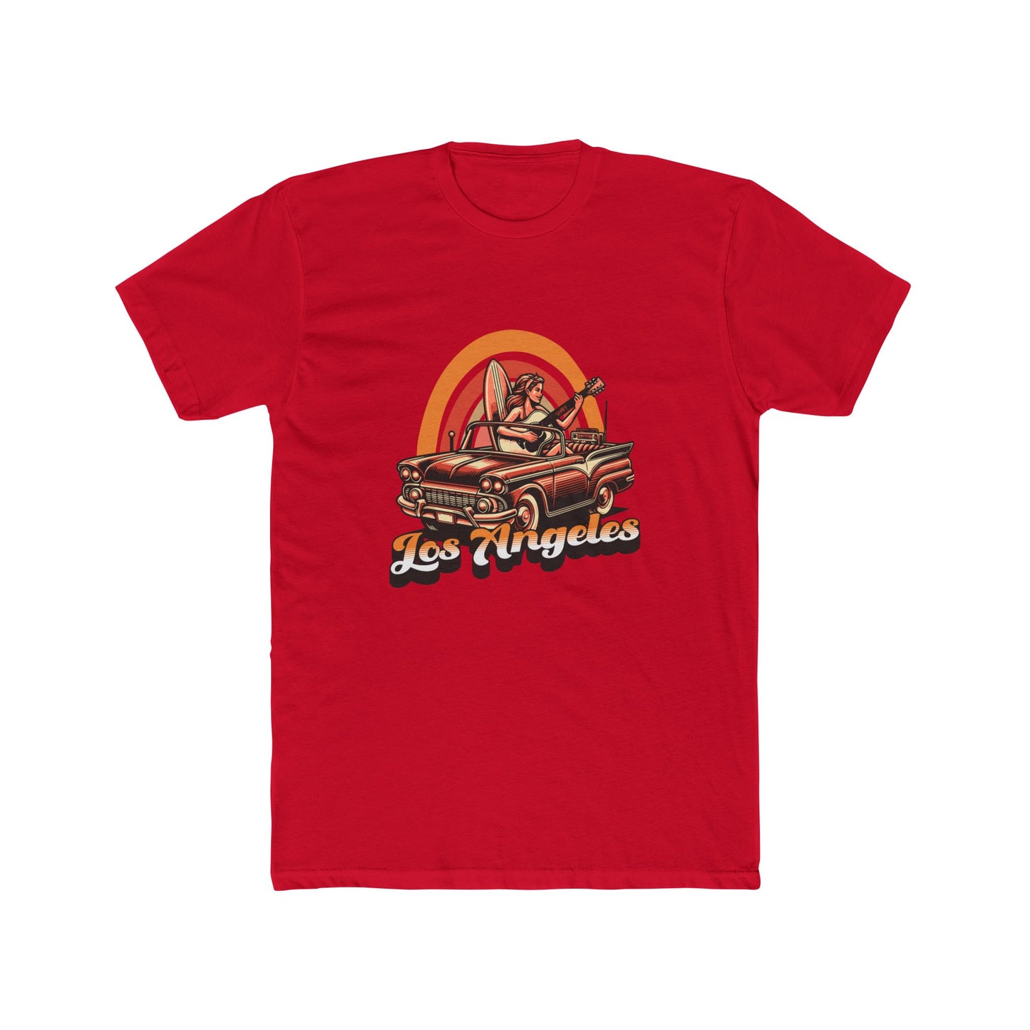 Los Angeles Vintage Tee Graphic Unisex Cotton Crew T-shirt - CreativeRino