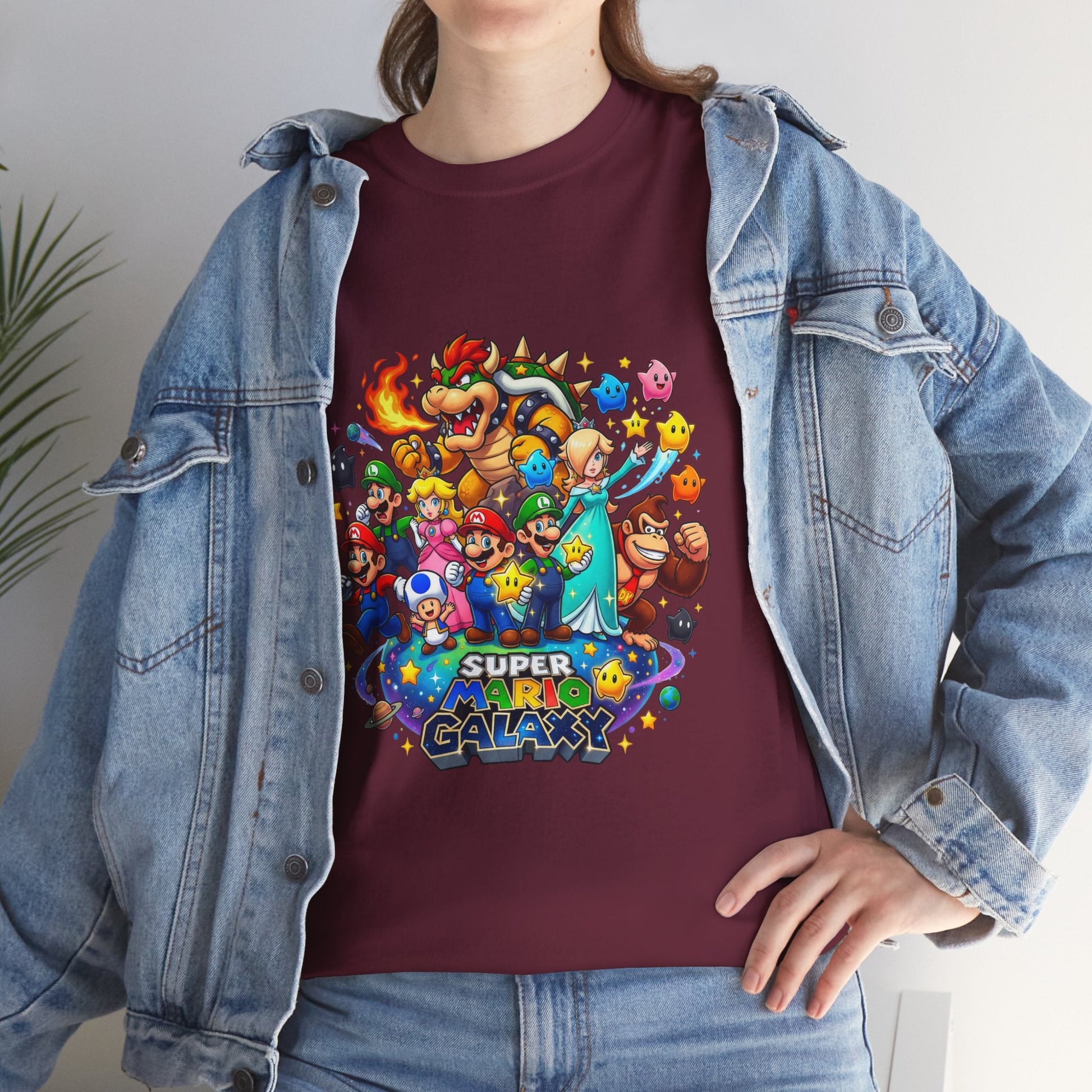 Gaming Characters Graphic Tee — "Mario Galaxy" Colorful Arcade Crew T-Shirt Printify