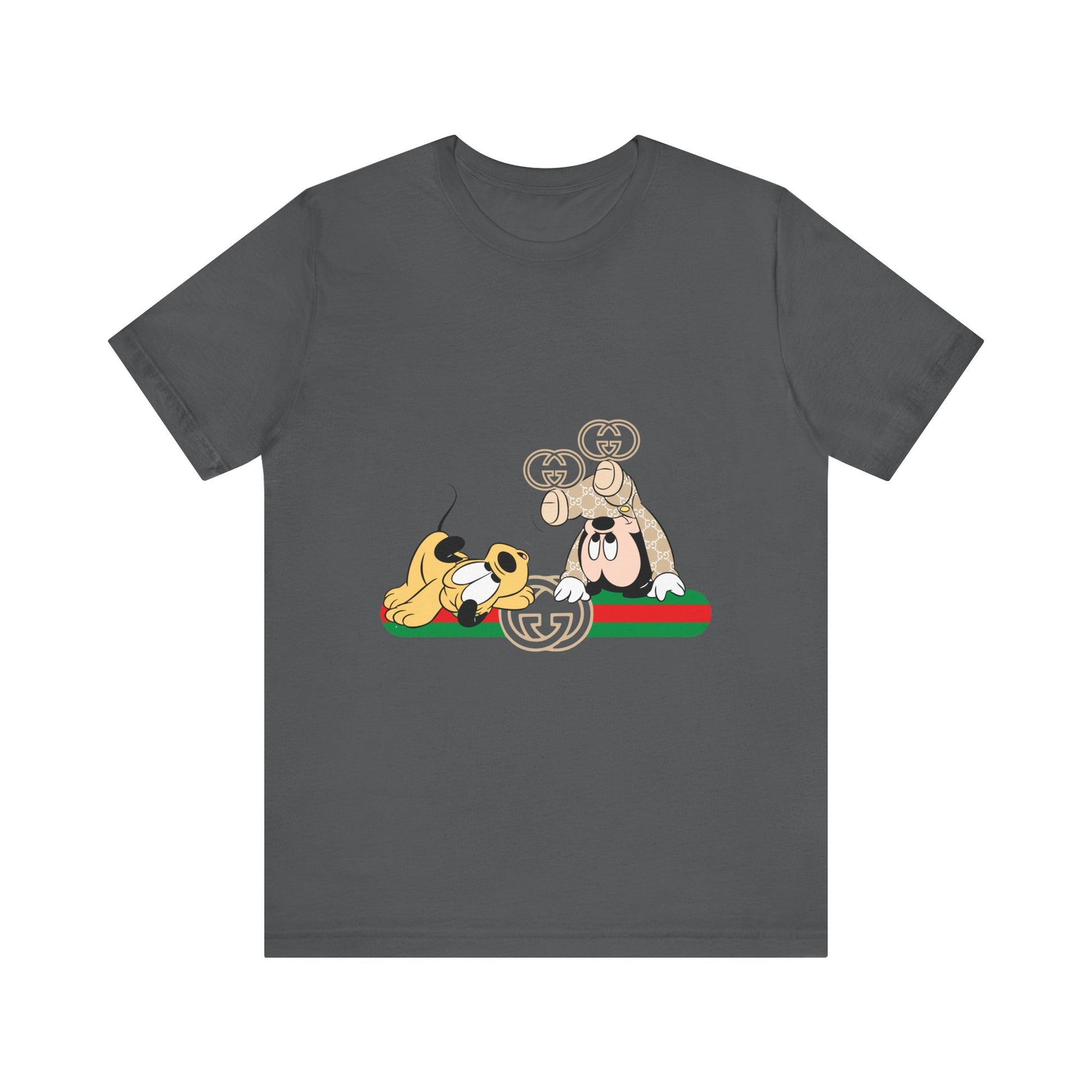 Playful Baby Mickey Mouse Cartoon Gucci Graphic Tee - Fun Unisex Short Sleeve T-shirt - CreativeRino