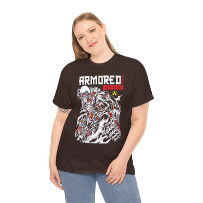 Armored Mecha Corp Heavy Cotton Tee - Unisex Graphic Attack on Titan Tshirt for Sci-Fi Fans | Anime Graphic T-shirt - CreativeRino
