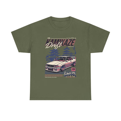 Retro Drift Car Tee - Unisex Heavy Cotton T-Shirt - CreativeRino