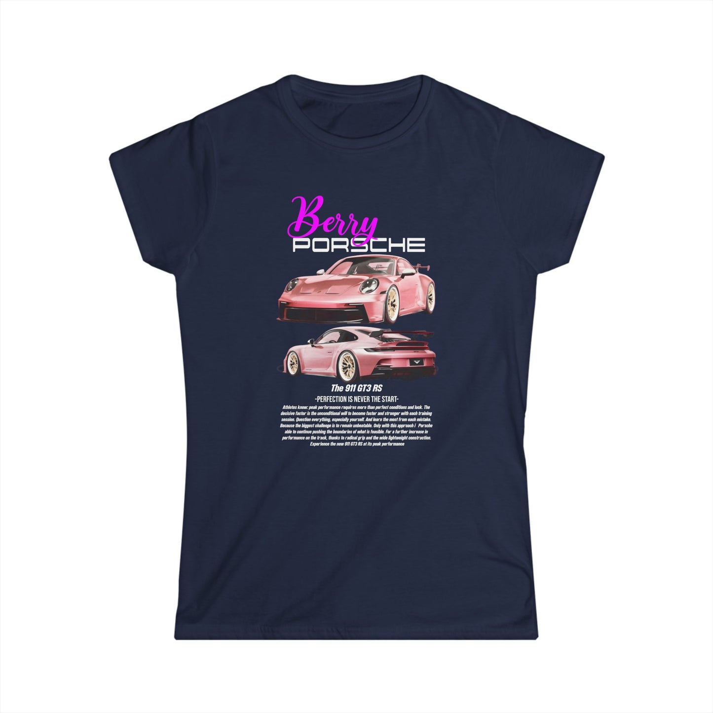 Berry Porsche Women's Softstyle Tee - Car Enthusiast Graphical T-shirt - CreativeRino