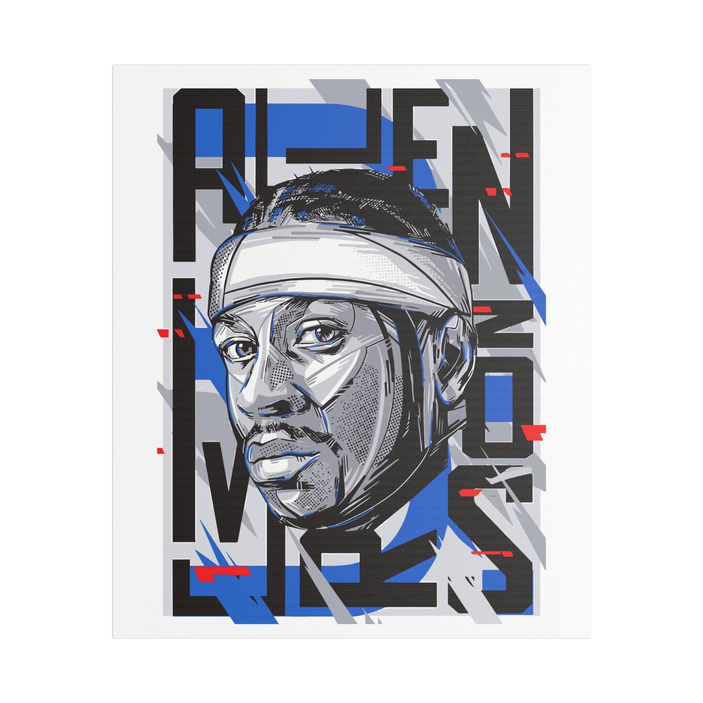 Allen Iverson Art Satin Canvas - Stretched Wall Decor Featuring Iconic Basketball Wall Art - CreativeRino