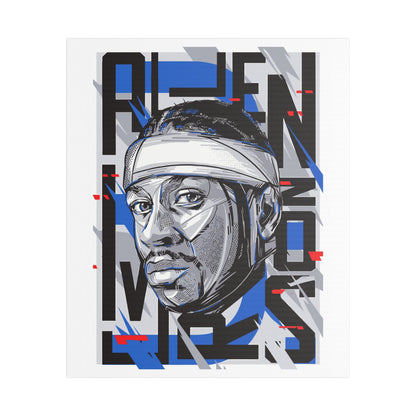 Allen Iverson Art Satin Canvas - Stretched Wall Decor Featuring Iconic Basketball Wall Art - CreativeRino