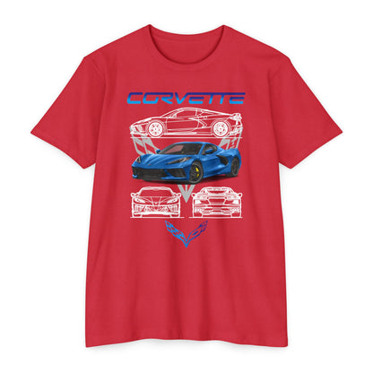 Corvette Graphic Unisex T-Shirt – Bold Racing T-shirt Design for Car Enthusiasts - CreativeRino